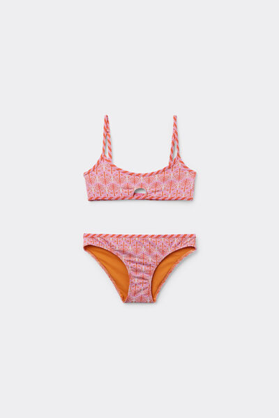 Calzedonia Bikini Dos Piezas Niña Pop Palms Chica Rosa Tamaño 10