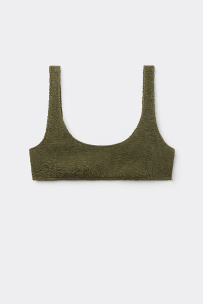 Calzedonia Bikini Top Crinkle Waves Mujer Verde Tamaño 2