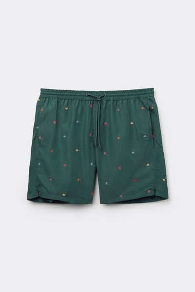 Calzedonia Bañador Hombre Corto Estampado Formentera Hombre Verde Tamaño XXL