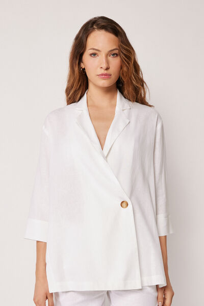 Calzedonia Blazer de corte holgado en lino
