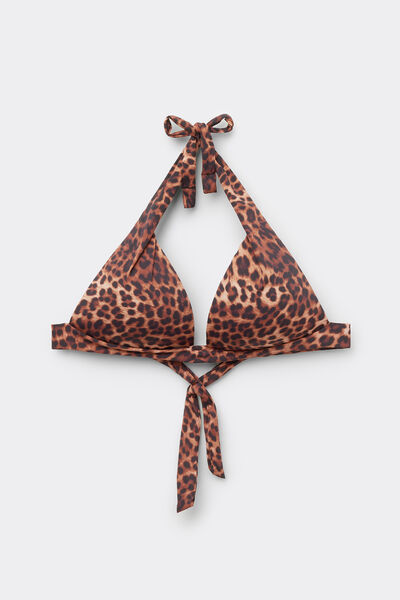 Calzedonia Bikini Triángulo Relleno Gradual Brown Animalier