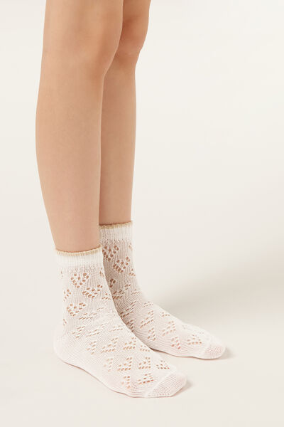 Calzedonia Calcetines Calados Niña Unisex Natural