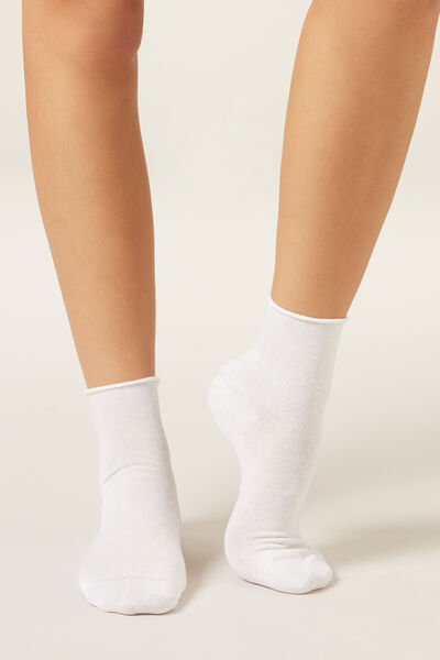 Calzedonia Calcetines Cortos con Lino Sin Puño