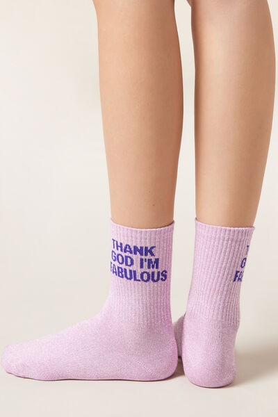 Calzedonia Calcetines inscripción Purpurina Mujer