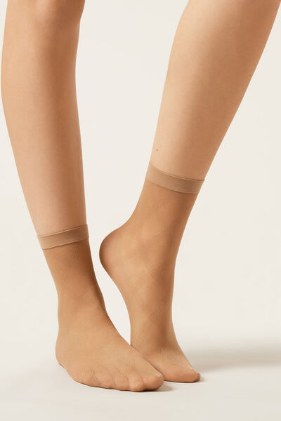 Calzedonia Calcetines Rombos Mujer Natural Tamaño TU