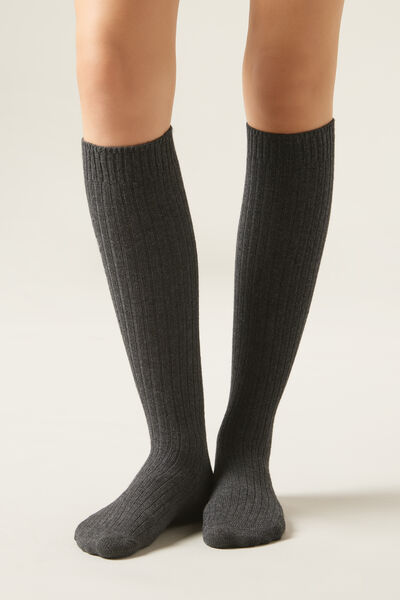 Calzedonia Calcetines Largos en Canalé con Lana y Cashmere