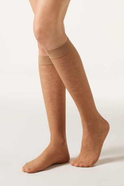 Calzedonia Calcetines de Encaje Mujer Natural Tamaño TU