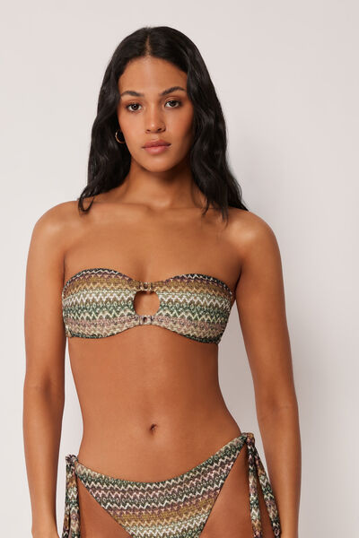 Image of Calzedonia Bandeau-Bikinioberteil Elegant Ethnic Frau Grun Größe 80B/75C/70D