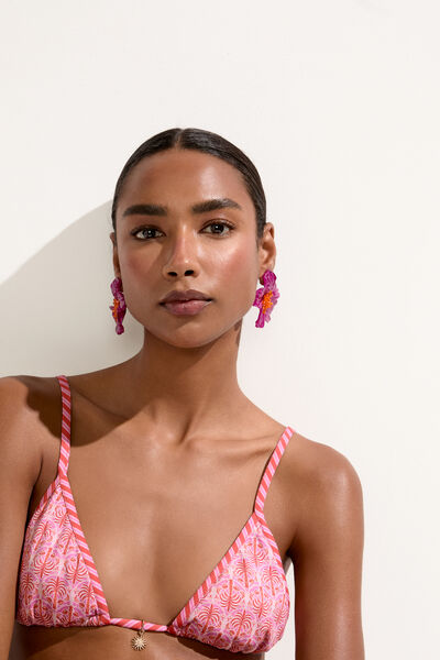 Calzedonia Triángulo Bikini Pop Palms Mujer Rosa Tamaño 4