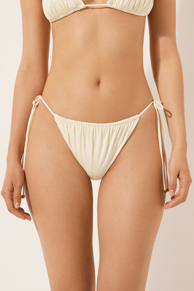 Image of Calzedonia Brazilian-Bikinihose mit schmalen Bändchen Shiny Satin Frau Hautfarben Größe L