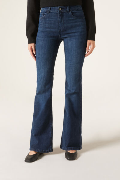 Image of Calzedonia Elastische Flare Jeans Frau Blau Größe L