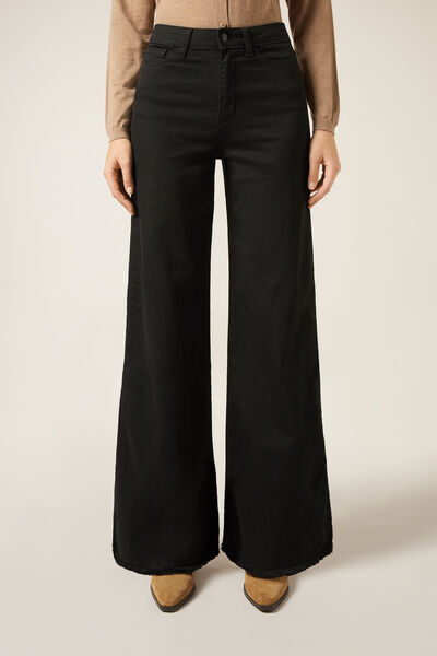 Image of Calzedonia Wide Leg Stretch Jeans Frau Schwarz Größe L
