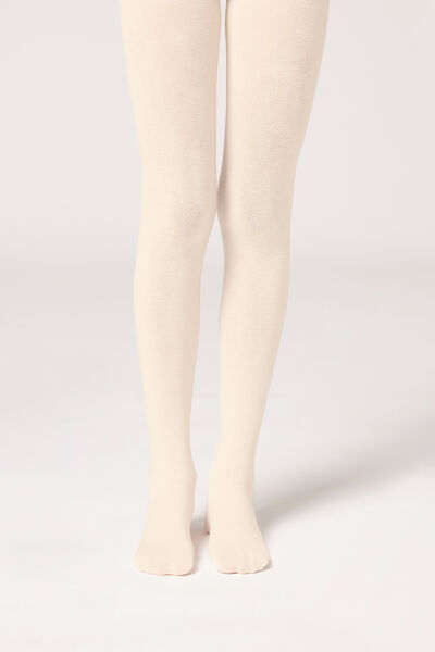 Calzedonia Collant super opachi cashmere bambina Bambina Bianco Velikost 8-10