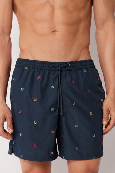 Calzedonia Boxer in Fantasia Uomo Costume Formentera Uomo Blu Velikost XXL