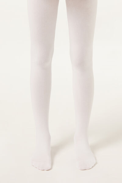 Calzedonia Collant super opachi cashmere bambina Bambina Bianco Velikost 8-10