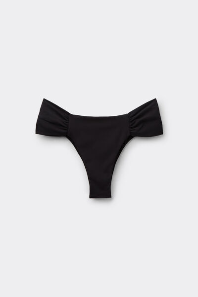 Calzedonia Brasileña Bikini Drapeado Premium Fit Mujer Negro Tamaño XL