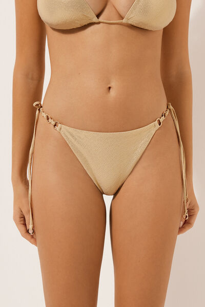 Calzedonia Brazilky na šňůrky k plavkám Gold Waves Žena Hnědá Velikost L