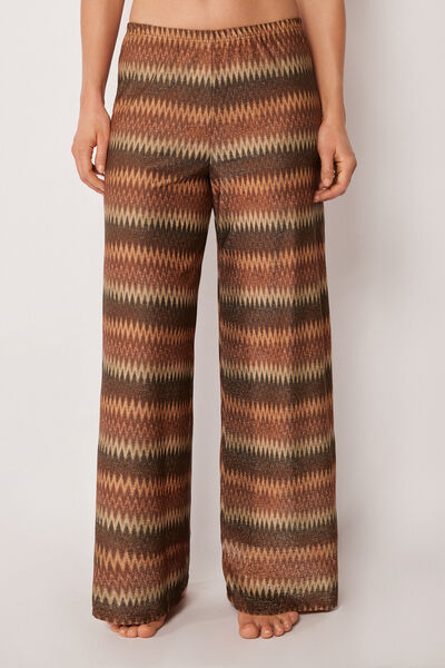 Calzedonia Pantalón Golden Chevron Mujer Marrón Tamaño M/L