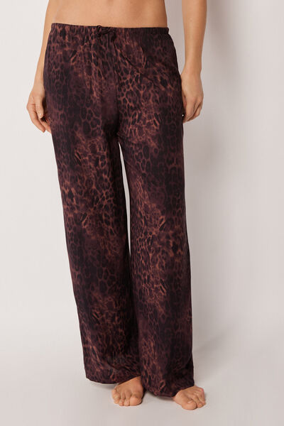Calzedonia Kalhoty Dark Animalier Žena Hnědá Velikost M/L