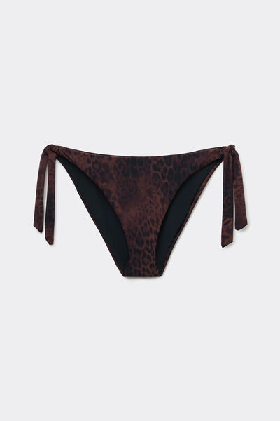 Calzedonia Mujer Marrón Braguita De Bikini Dark Animalier Tamaño S