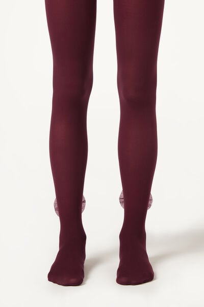 Calzedonia Collant da Bambina con Fiocco Bambina Bordeaux Velikost 10-13