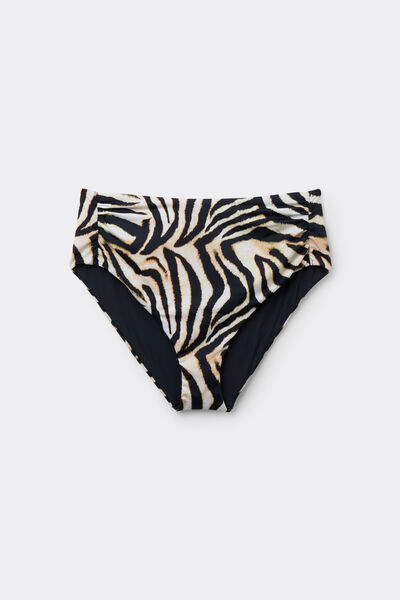 Calzedonia Braguita Alta Bikini Savannah Zebra Mujer Impreso Tamaño L