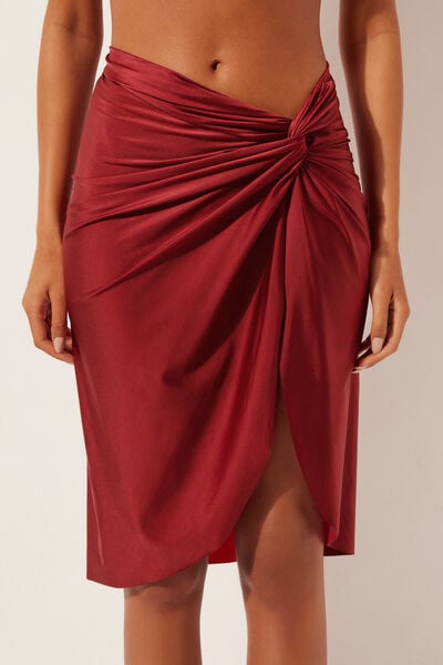 Calzedonia Pareo Sukně Shiny Satin Žena Červená Velikost M/L