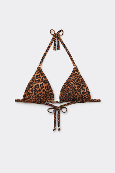Calzedonia Mujer Marrón Bikini Triángulo Wild Animalier Tamaño 1