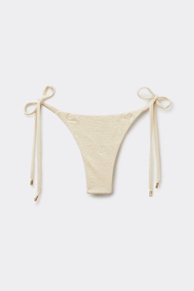 Calzedonia Bikini Tanga Cordón Wild Jungle Mujer Blanco Tamaño S/M