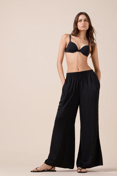 Calzedonia Pantaloni a Palazzo Lucidi Donna Nero Velikost S