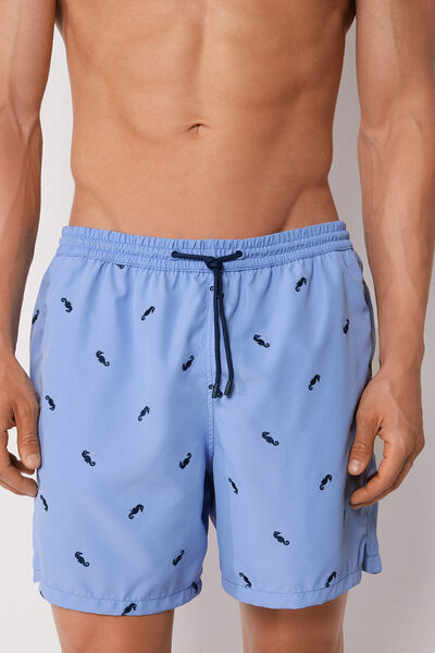 Calzedonia Boxer in Fantasia Uomo Costume Formentera Uomo Blu Velikost XXL