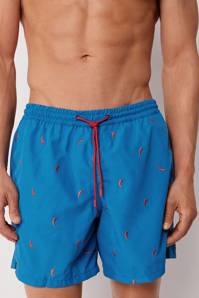 Calzedonia Boxer in Fantasia Uomo Costume Formentera Uomo Blu Velikost XXL