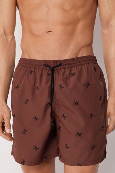 Calzedonia Boxer in Fantasia Uomo Costume Formentera Uomo Marrone Velikost XXL