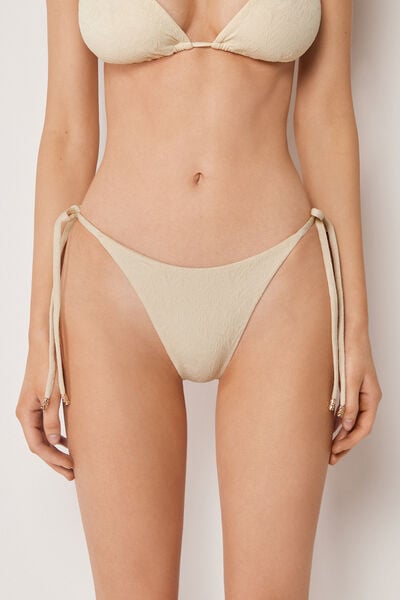 Calzedonia Pásková tanga k plavkám Wild Jungle Žena Bílá Velikost S/M