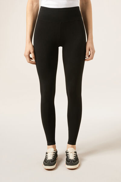 Calzedonia Leggings de Algodón Mujer Negro Tamaño L