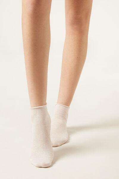 Calzedonia Non-Binding Elastic-Free Extra Short Socks Woman Nude Size 36-38