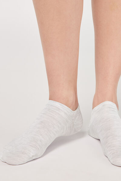 Calzedonia Unisex Lisle Thread Invisible Socks Man Grey Size 37-39