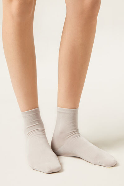Calzedonia Short Socks with Trimmed Cuffs Woman Grey Size 39-41