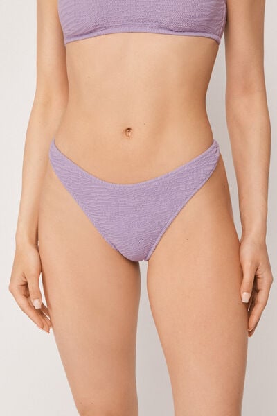 Calzedonia Brasiliana Costume Crinkle Waves Donna Viola Taglia M-image