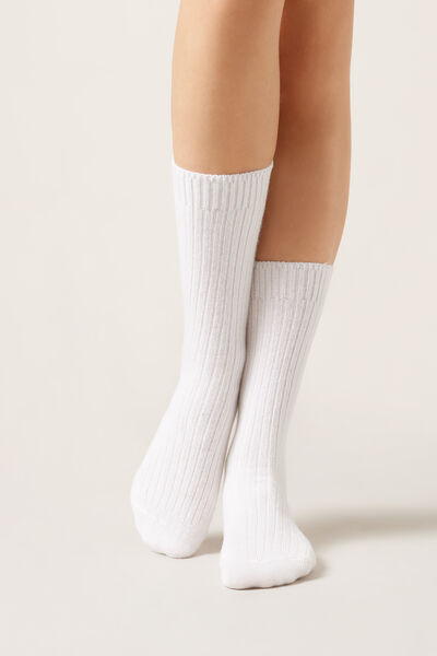 Calzedonia Wool and Cashmere Socks Woman White Size TU