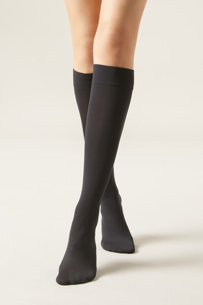 Calzedonia 60 Denier Microfiber Knee-Highs Woman Black Size TU
