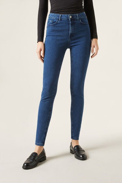 Calzedonia Jeans Push-Up Skinny Taille Haute Soft Touch Femme Bleu Taille M-image