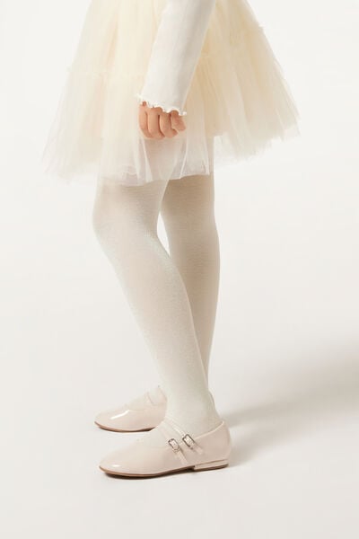 Calzedonia Collant Coprenti Glitter Bambina Bambina Naturale Velikost 2