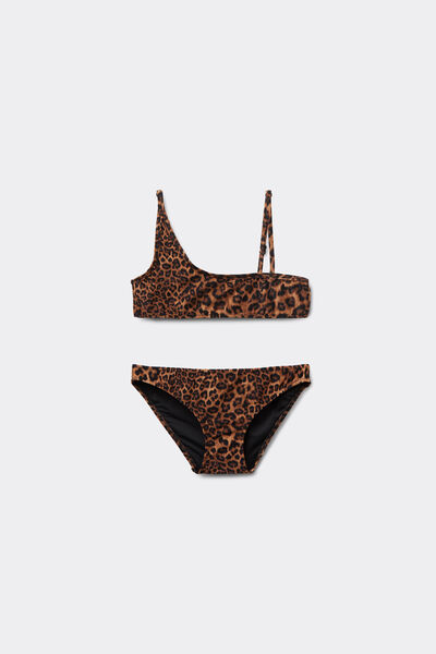Calzedonia Bikini Dos Piezas de Niña Wild Animalier Chica Marrón