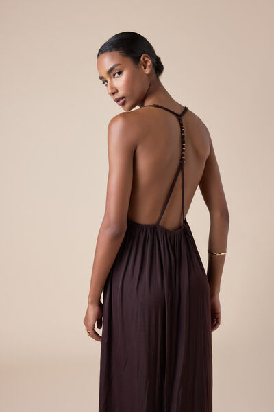 Calzedonia Vestido Largo Coco Brown