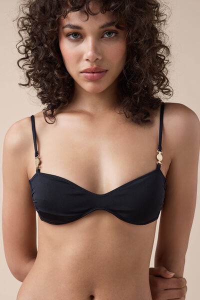 Calzedonia Top Canotta Costume Minimal Fit Donna Nero Taglia 3
