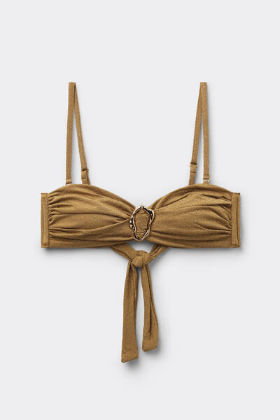 Calzedonia Bandeau Bikini Sophisticated Shine Marrón