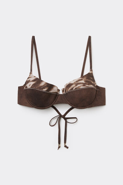 Calzedonia Push Up Bikini Brown Suede Mujer
