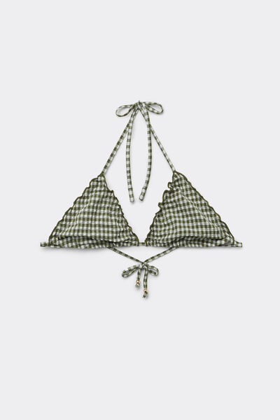 Calzedonia Triángulo Bikini Green Vichy Mujer