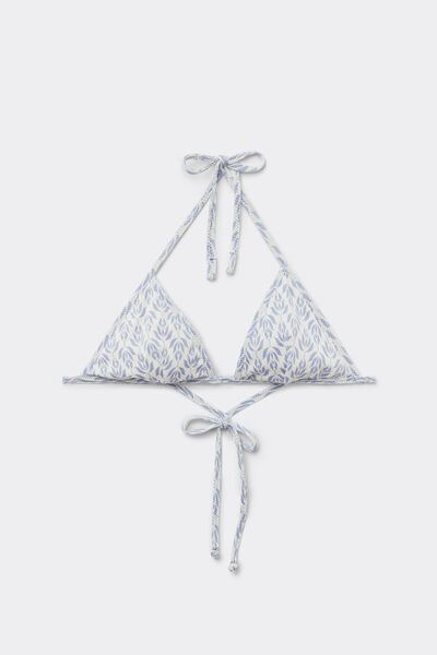 Calzedonia Triángulo Reversible Bikini Soft Geometric Mujer Azul